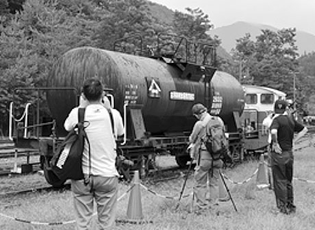 毎年、３回ほど開催されています、わたらせ渓谷鐵道
足尾駅構内で保存されている鉄道車両の一般公開。
一部は動態保存として展示走行します。