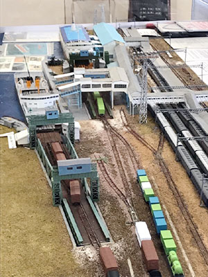 １９７０年頃の宇野駅構内を再現したNゲージ模型