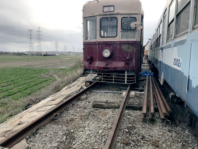 桂川側12m留置線延伸工事中